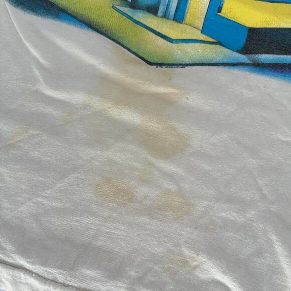 Vintage 1980s Journey Raised on Radio band tour T shirt. Men’s size Small flawed - Picture 3 of 8